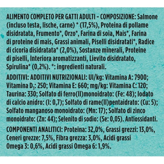 PURINA ONE Dualnature Natural Defense Adult Cat Dry Food with Salmon and Natural Spirulina, 8 Bags of 400 g PURINA ONE Dualnature Natural Defense Adult Cat Dry Food with Salmon and Natural Spirulina, 8 Bags of 400 g