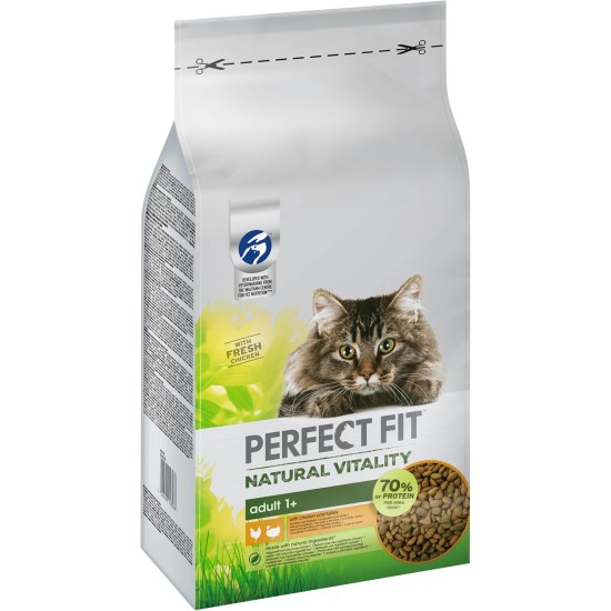 Perfect Fit Natural Vitality Adult 1+ - Dry Food for Adult Cats from 1 Year - Chicken & Turkey - Supports Vitality - 6 kg Perfect Fit Natural Vitality Adult 1+ - Dry Food for Adult Cats from 1 Year - Chicken & Turkey - Supports Vitality - 6 kg