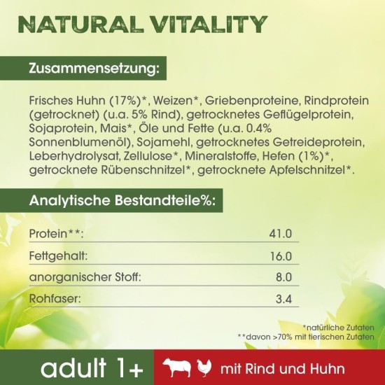 Perfect Fit Natural Vitality Adult 1+ - Dry Food for Adult Cats from 1 Year - Chicken & Turkey - Supports Vitality - 6 kg Perfect Fit Natural Vitality Adult 1+ - Dry Food for Adult Cats from 1 Year - Chicken & Turkey - Supports Vitality - 6 kg