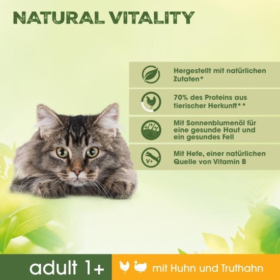Perfect Fit Natural Vitality Adult 1+ - Dry Food for Adult Cats from 1 Year - Chicken & Turkey - Supports Vitality - 6 kg Perfect Fit Natural Vitality Adult 1+ - Dry Food for Adult Cats from 1 Year - Chicken & Turkey - Supports Vitality - 6 kg