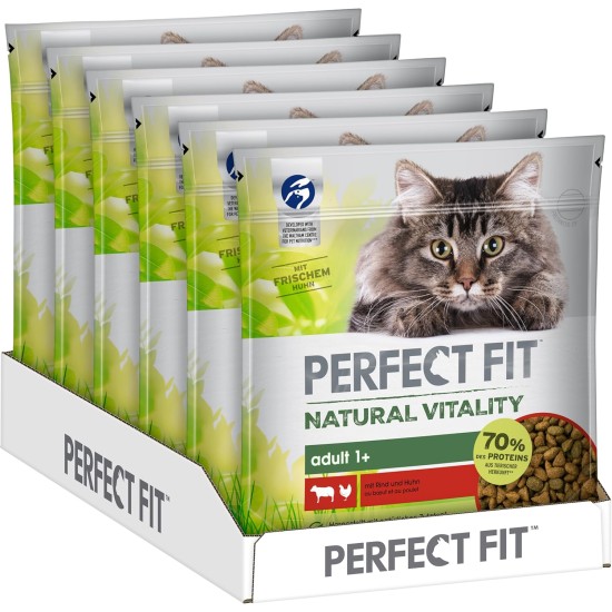 Perfect Fit Natural Vitality Adult 1+ - Dry Food for Adult Cats from 1 Year - Chicken & Turkey - Supports Vitality - 6 kg Perfect Fit Natural Vitality Adult 1+ - Dry Food for Adult Cats from 1 Year - Chicken & Turkey - Supports Vitality - 6 kg