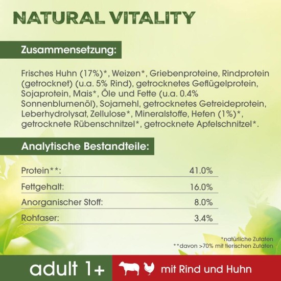 Perfect Fit Natural Vitality Adult 1+ - Dry Food for Adult Cats from 1 Year - Chicken & Turkey - Supports Vitality - 6 kg Perfect Fit Natural Vitality Adult 1+ - Dry Food for Adult Cats from 1 Year - Chicken & Turkey - Supports Vitality - 6 kg