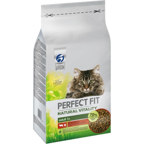 Perfect Fit Natural Vitality Adult 1+ - Dry Food for Adult Cats from 1 Year - Chicken & Turkey - Supports Vitality - 6 kg Perfect Fit Natural Vitality Adult 1+ - Dry Food for Adult Cats from 1 Year - Chicken & Turkey - Supports Vitality - 6 kg