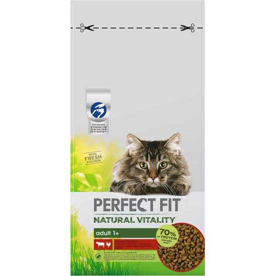 Perfect Fit Natural Vitality Adult 1+ - Dry Food for Adult Cats from 1 Year - Chicken & Turkey - Supports Vitality - 6 kg Perfect Fit Natural Vitality Adult 1+ - Dry Food for Adult Cats from 1 Year - Chicken & Turkey - Supports Vitality - 6 kg