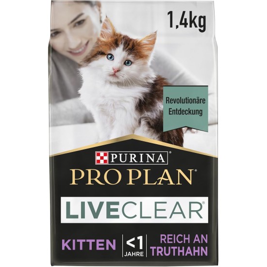 Pro Plan Liveclear Kitten Dry Cat Food, Rich in Turkey, Pack of 6 (6 x 1.4 kg) Pro Plan Liveclear Kitten Dry Cat Food, Rich in Turkey, Pack of 6 (6 x 1.4 kg)