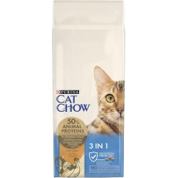 Purina Cat Chow - Dry Food for Adult Cats, 3 in 1, with Turkey Purina Cat Chow - Dry Food for Adult Cats, 3 in 1, with Turkey