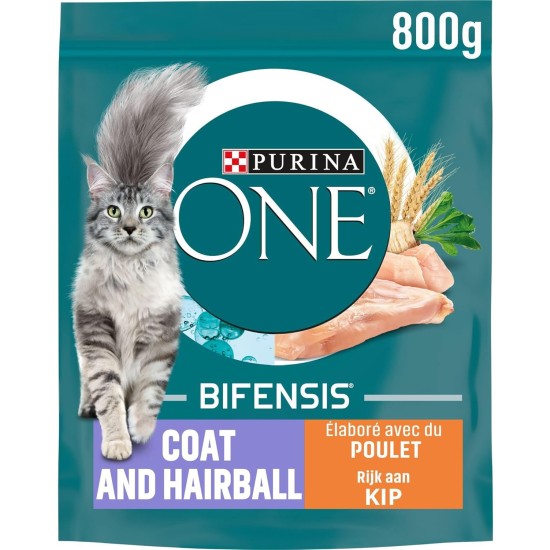 Purina ONE BIFENSIS Coat and Hairball Cat Dry Food: Rich in Chicken, for Healthy Skin & Urinary Train, Beautiful Fur Reduces Bunion, Pack of 6 Purina ONE BIFENSIS Coat and Hairball Cat Dry Food: Rich in Chicken, for Healthy Skin & Urinary Train, Beautiful Fur Reduces Bunion, Pack of 6