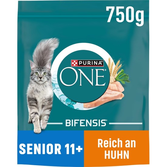 Purina One Bifensis Senior 11+ Dry Cat Food, Rich in Chicken, Pack of 6 (6 x 750 g) Purina One Bifensis Senior 11+ Dry Cat Food, Rich in Chicken, Pack of 6 (6 x 750 g)