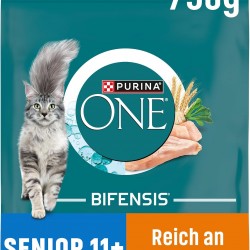 Purina One Bifensis Senior 11+ Dry Cat Food, Rich in Chicken, Pack of 6 (6 x 750 g)