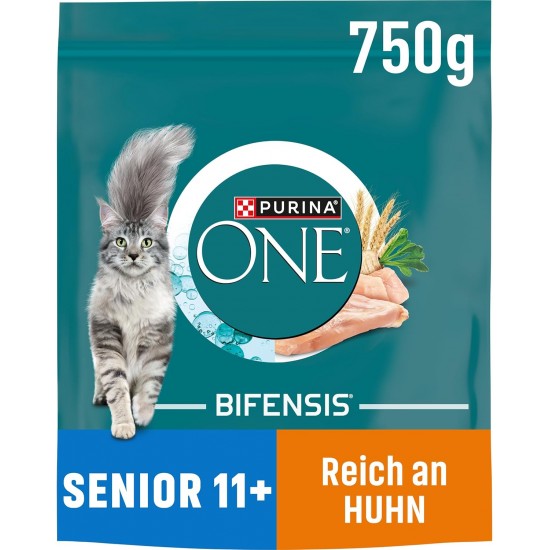 Purina One Bifensis Senior 11+ Dry Cat Food, Rich in Chicken, Pack of 6 (6 x 750 g) Purina One Bifensis Senior 11+ Dry Cat Food, Rich in Chicken, Pack of 6 (6 x 750 g)