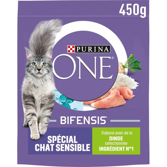 Purina One Sensitive Cat - Cibo per Gatti with Tacchino and Riso, 450 g, pack of 10 Purina One Sensitive Cat - Cibo per Gatti with Tacchino and Riso, 450 g, pack of 10