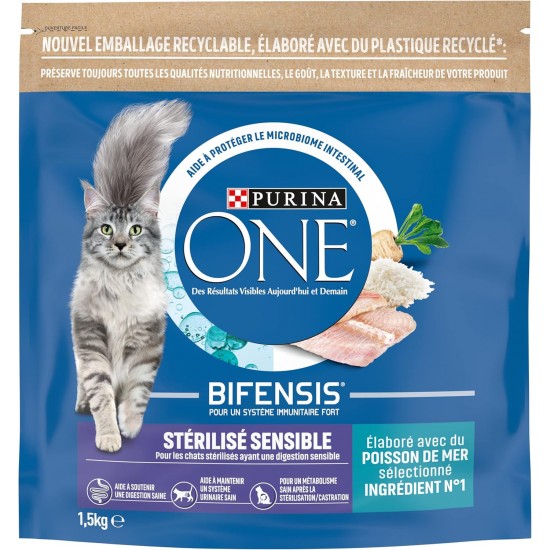 Purina One Sensitive Cat - Cibo per Gatti with Tacchino and Riso, 450 g, pack of 10 Purina One Sensitive Cat - Cibo per Gatti with Tacchino and Riso, 450 g, pack of 10
