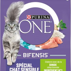 Purina One Sensitive Cat - Cibo per Gatti with Tacchino and Riso, 450 g, pack of 10
