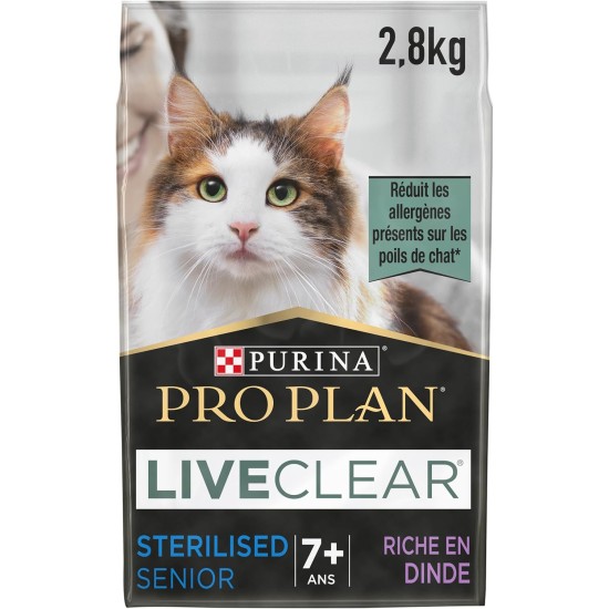 Purina Pro Plan | Liveclear Sterilised | Senior 7+ | Rich in Turkey | Dry Food | Cat | Bag of 2.8 kg Purina Pro Plan | Liveclear Sterilised | Senior 7+ | Rich in Turkey | Dry Food | Cat | Bag of 2.8 kg
