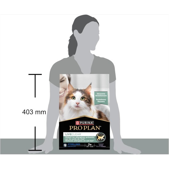 Purina Pro Plan Liveclear Senior Cat Sterilised Rich in Turkey Actively Reduces Allergens in Cat Hair Bag 2.8 kg Purina Pro Plan Liveclear Senior Cat Sterilised Rich in Turkey Actively Reduces Allergens in Cat Hair Bag 2.8 kg