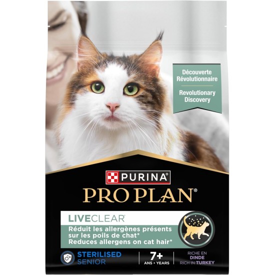 Purina Pro Plan Liveclear Senior Cat Sterilised Rich in Turkey Actively Reduces Allergens in Cat Hair Bag 2.8 kg Purina Pro Plan Liveclear Senior Cat Sterilised Rich in Turkey Actively Reduces Allergens in Cat Hair Bag 2.8 kg