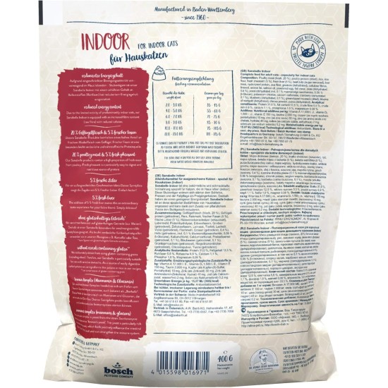 Sanabelle Indoor Dry Cat Food for Adult Cats (from the 12th Month) Especially Suitable for Domestic Cats and Cats with Reduced Movement | 6 x 400 g Sanabelle Indoor Dry Cat Food for Adult Cats (from the 12th Month) Especially Suitable for Domestic Cats and Cats with Reduced Movement | 6 x 400 g