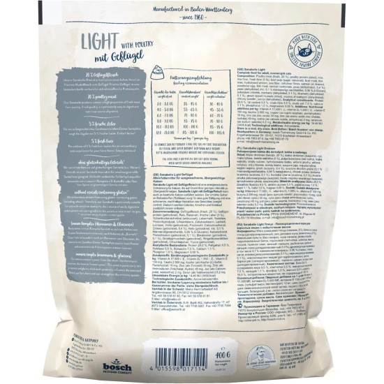 Sanabelle Light Dry Cat Food with Reduced Energy Content for Overweight Cats 6 x 400 g Sanabelle Light Dry Cat Food with Reduced Energy Content for Overweight Cats 6 x 400 g