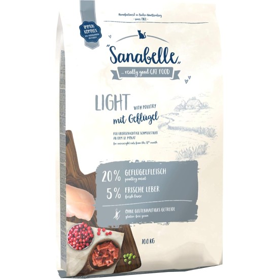 Sanabelle Light Dry Cat Food with Reduced Energy Content for Overweight Cats 6 x 400 g Sanabelle Light Dry Cat Food with Reduced Energy Content for Overweight Cats 6 x 400 g