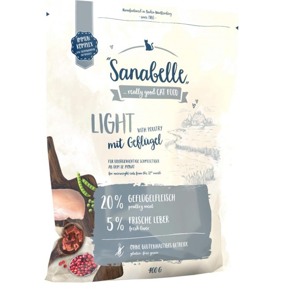 Sanabelle Light Dry Cat Food with Reduced Energy Content for Overweight Cats 6 x 400 g Sanabelle Light Dry Cat Food with Reduced Energy Content for Overweight Cats 6 x 400 g