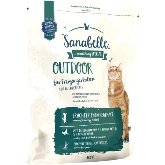 Sanabelle Outdoor Dry Cat Food for Adult Cats (from the 12th Month) Especially Suitable for Outdoor Cats with Increased Range of Movement 6 x 400 g Sanabelle Outdoor Dry Cat Food for Adult Cats (from the 12th Month) Especially Suitable for Outdoor Cats with Increased Range of Movement 6 x 400 g
