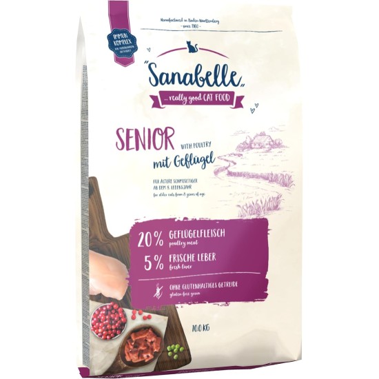 Sanabelle Senior Dry Cat Food for Older Cats from Age 8 | 6 x 400 g