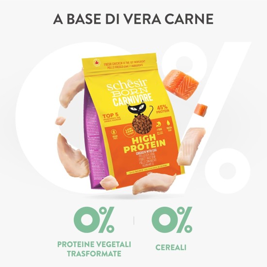 Schesir Born Carnivore Baked Chicken & Herring Adult Cat Dry Food 255g Bag Schesir Born Carnivore Baked Chicken & Herring Adult Cat Dry Food 255g Bag