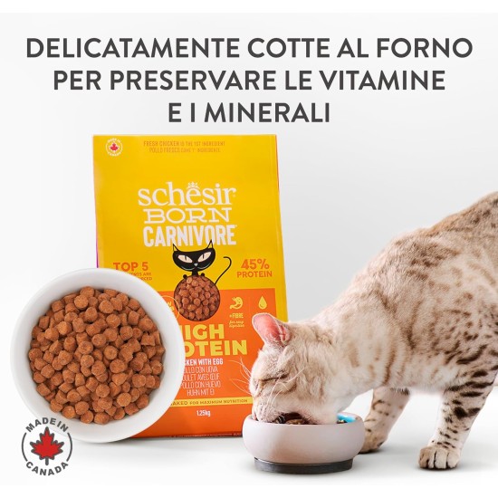 Schesir Born Carnivore Baked Chicken & Herring Adult Cat Dry Food 255g Bag Schesir Born Carnivore Baked Chicken & Herring Adult Cat Dry Food 255g Bag