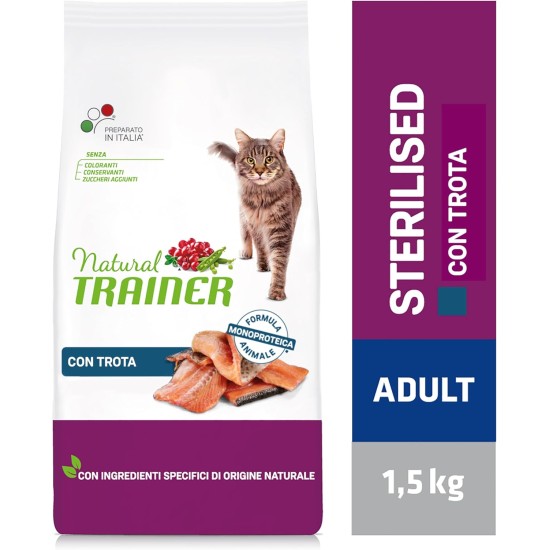 Sterilised Cat Food - Monoprotein Formula - Trout - 1.5kg Sterilised Cat Food - Monoprotein Formula - Trout - 1.5kg