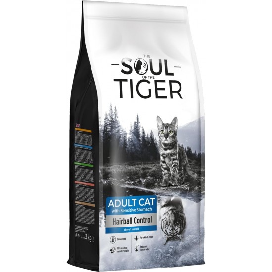 The Soul of the Tiger - Dry Food for Adult Cats, Grain Free with Salmon and Potatoes, for Castrated Cats, Gentle Formula, 8 kg The Soul of the Tiger - Dry Food for Adult Cats, Grain Free with Salmon and Potatoes, for Castrated Cats, Gentle Formula, 8 kg