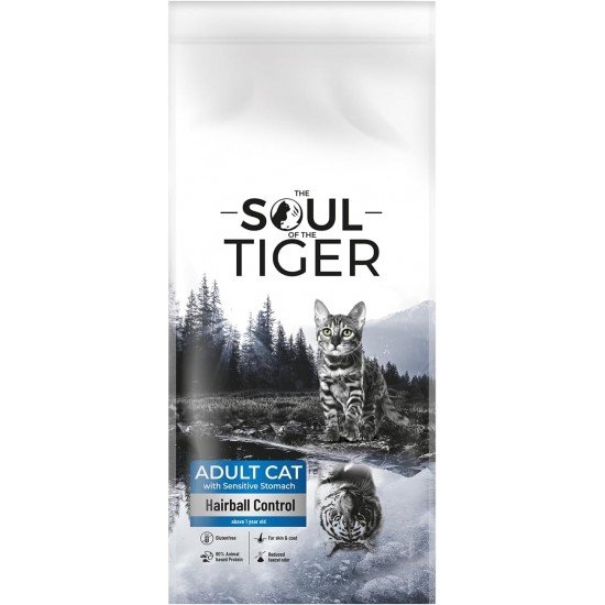 The Soul of the Tiger - Dry Food for Adult Cats, Grain Free with Salmon and Potatoes, for Castrated Cats, Gentle Formula, 8 kg The Soul of the Tiger - Dry Food for Adult Cats, Grain Free with Salmon and Potatoes, for Castrated Cats, Gentle Formula, 8 kg