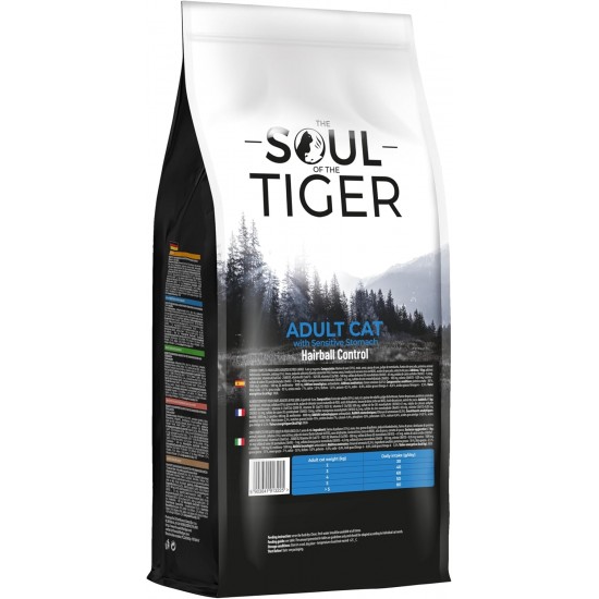 The Soul of the Tiger - Dry Food for Adult Cats, Grain Free with Salmon and Potatoes, for Castrated Cats, Gentle Formula, 8 kg The Soul of the Tiger - Dry Food for Adult Cats, Grain Free with Salmon and Potatoes, for Castrated Cats, Gentle Formula, 8 kg