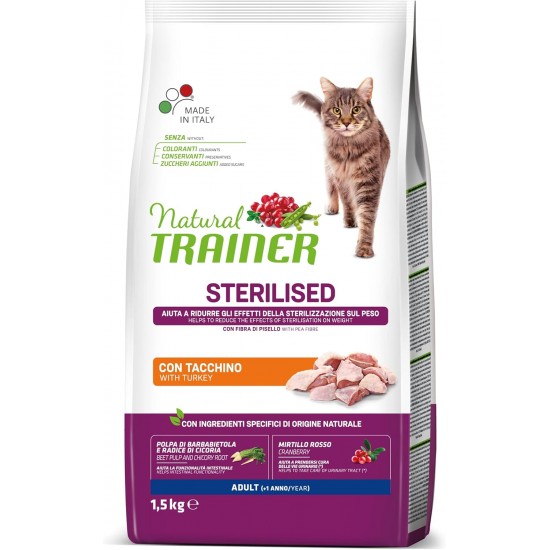Trainer Natural Natural tr. Cat Adult Sterilised Ham kg. 1.5 Trainer Natural Natural tr. Cat Adult Sterilised Ham kg. 1.5