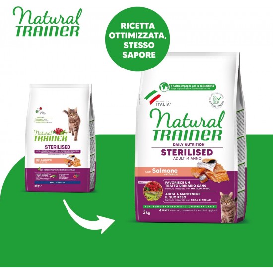 Trainer Natural Natural tr. Cat Adult Sterilised Salmon kg. 3 Trainer Natural Natural tr. Cat Adult Sterilised Salmon kg. 3