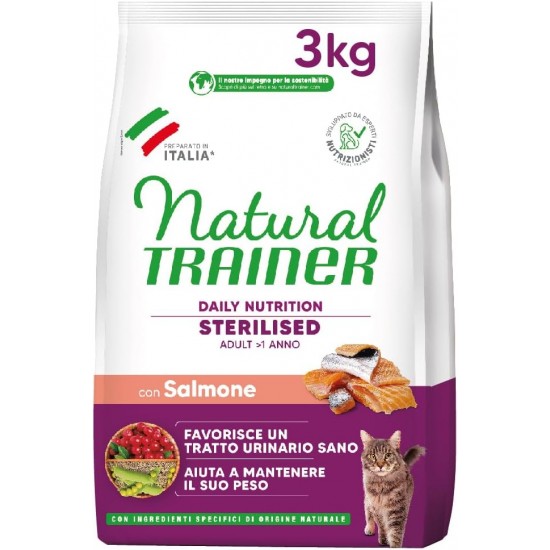 Trainer Natural Natural tr. Cat Adult Sterilised Salmon kg. 3 Trainer Natural Natural tr. Cat Adult Sterilised Salmon kg. 3
