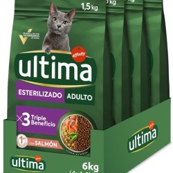 Ultima Sterilised Adult Salmon Dry Cat Food 4 x 1.5 kg Total 6 kg Ultima Sterilised Adult Salmon Dry Cat Food 4 x 1.5 kg Total 6 kg
