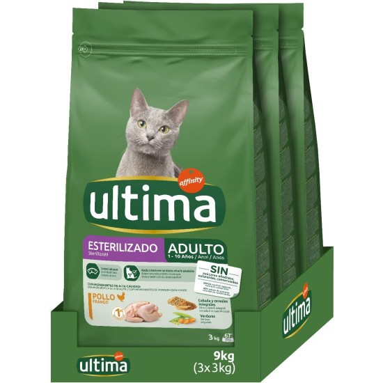 Ultima Sterilised Chicken Dry Cat Food 4 x 1.5kg Total 6kg Ultima Sterilised Chicken Dry Cat Food 4 x 1.5kg Total 6kg