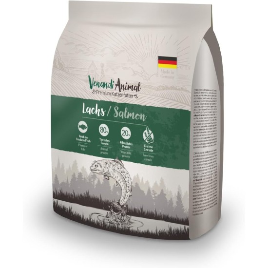 Venandi Animal Premium Dry Food for Cats, Salmon, Grain-Free with Lots of Fresh Salmon, 1.5 kg Venandi Animal Premium Dry Food for Cats, Salmon, Grain-Free with Lots of Fresh Salmon, 1.5 kg