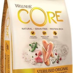 Wellness Core Sterilised Original Dry Cat Food for Sterilised Cats, Grain Free, High Meat Content, Turkey and Chicken 4 kg Wellness Core Sterilised Original Dry Cat Food for Sterilised Cats, Grain Free, High Meat Content, Turkey and Chicken 4 kg