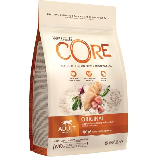 Wellness Core Sterilised Original Dry Cat Food for Sterilised Cats, Grain Free, High Meat Content, Turkey and Chicken 4 kg Wellness Core Sterilised Original Dry Cat Food for Sterilised Cats, Grain Free, High Meat Content, Turkey and Chicken 4 kg
