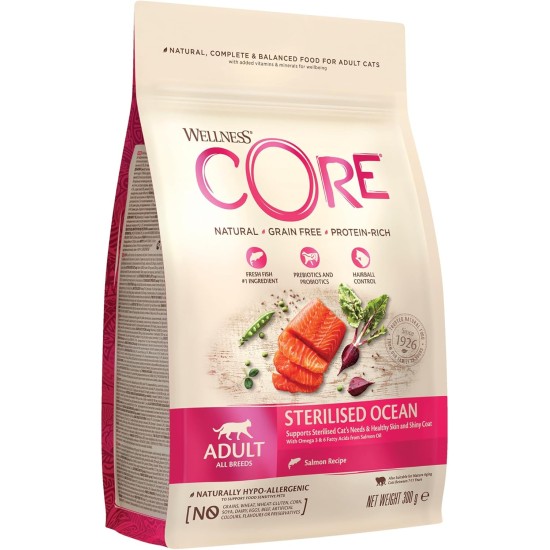 Wellness Core Sterilised Original Dry Cat Food for Sterilised Cats, Grain Free, High Meat Content, Turkey and Chicken 4 kg Wellness Core Sterilised Original Dry Cat Food for Sterilised Cats, Grain Free, High Meat Content, Turkey and Chicken 4 kg