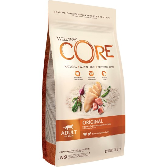 Wellness Core Sterilised Original Dry Cat Food for Sterilised Cats, Grain Free, High Meat Content, Turkey and Chicken 4 kg Wellness Core Sterilised Original Dry Cat Food for Sterilised Cats, Grain Free, High Meat Content, Turkey and Chicken 4 kg