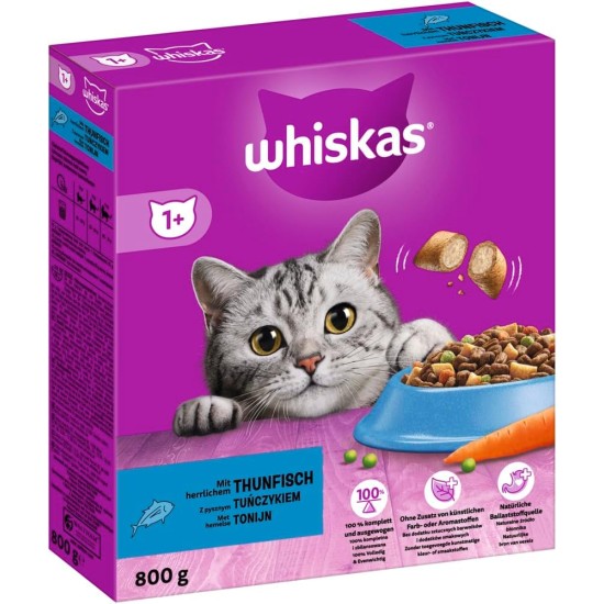 Whiskas Adult 1+ Dry Food - Cat Dry Food for Adult Cats - Chicken - 5 x 800 g Whiskas Adult 1+ Dry Food - Cat Dry Food for Adult Cats - Chicken - 5 x 800 g
