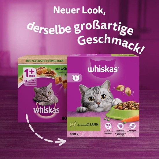 Whiskas Adult 1+ Dry Food - Cat Dry Food for Adult Cats - Chicken - 5 x 800 g Whiskas Adult 1+ Dry Food - Cat Dry Food for Adult Cats - Chicken - 5 x 800 g
