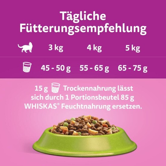 Whiskas Adult 1+ Dry Food - Cat Dry Food for Adult Cats - Chicken - 5 x 800 g Whiskas Adult 1+ Dry Food - Cat Dry Food for Adult Cats - Chicken - 5 x 800 g