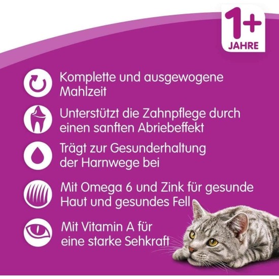 Whiskas Cat / Dry Food Adult 1+ for adult cats with chicken, 2 bags (2 x 1.9 kg) Whiskas Cat / Dry Food Adult 1+ for adult cats with chicken, 2 bags (2 x 1.9 kg)