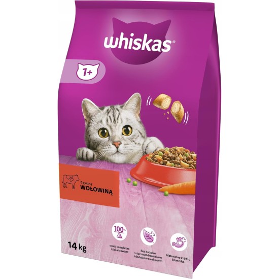 Whiskas Cat / Dry Food Adult 1+ for adult cats with chicken, 2 bags (2 x 1.9 kg) Whiskas Cat / Dry Food Adult 1+ for adult cats with chicken, 2 bags (2 x 1.9 kg)