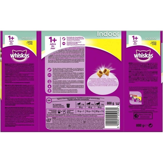 Whiskas Cat / Dry Food Adult 1+ for adult cats with chicken, 2 bags (2 x 1.9 kg) Whiskas Cat / Dry Food Adult 1+ for adult cats with chicken, 2 bags (2 x 1.9 kg)
