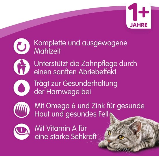 Whiskas Cat / Dry Food Adult 1+ for adult cats with chicken, 2 bags (2 x 1.9 kg) Whiskas Cat / Dry Food Adult 1+ for adult cats with chicken, 2 bags (2 x 1.9 kg)