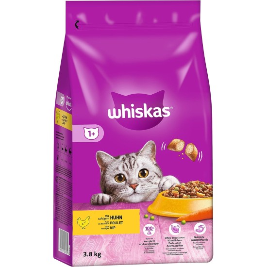 Whiskas Cat Food Dry Food Senior 7+ with Chicken, 6 Bags (6 x 1.9 kg) Whiskas Cat Food Dry Food Senior 7+ with Chicken, 6 Bags (6 x 1.9 kg)
